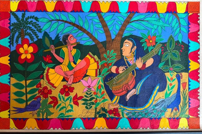 Folk Musicians Playing Their Instruments