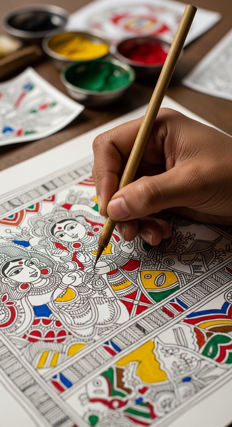 Mithila art representing the organization vision for the future